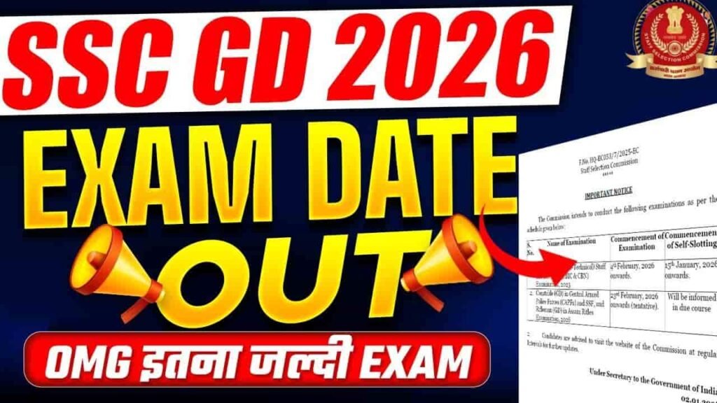 SSC GD Exam Date 2026